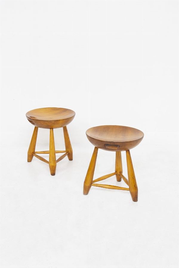 Sergio Rodrigues - Pair of Sergio Rodrigues stools Mod Mocho