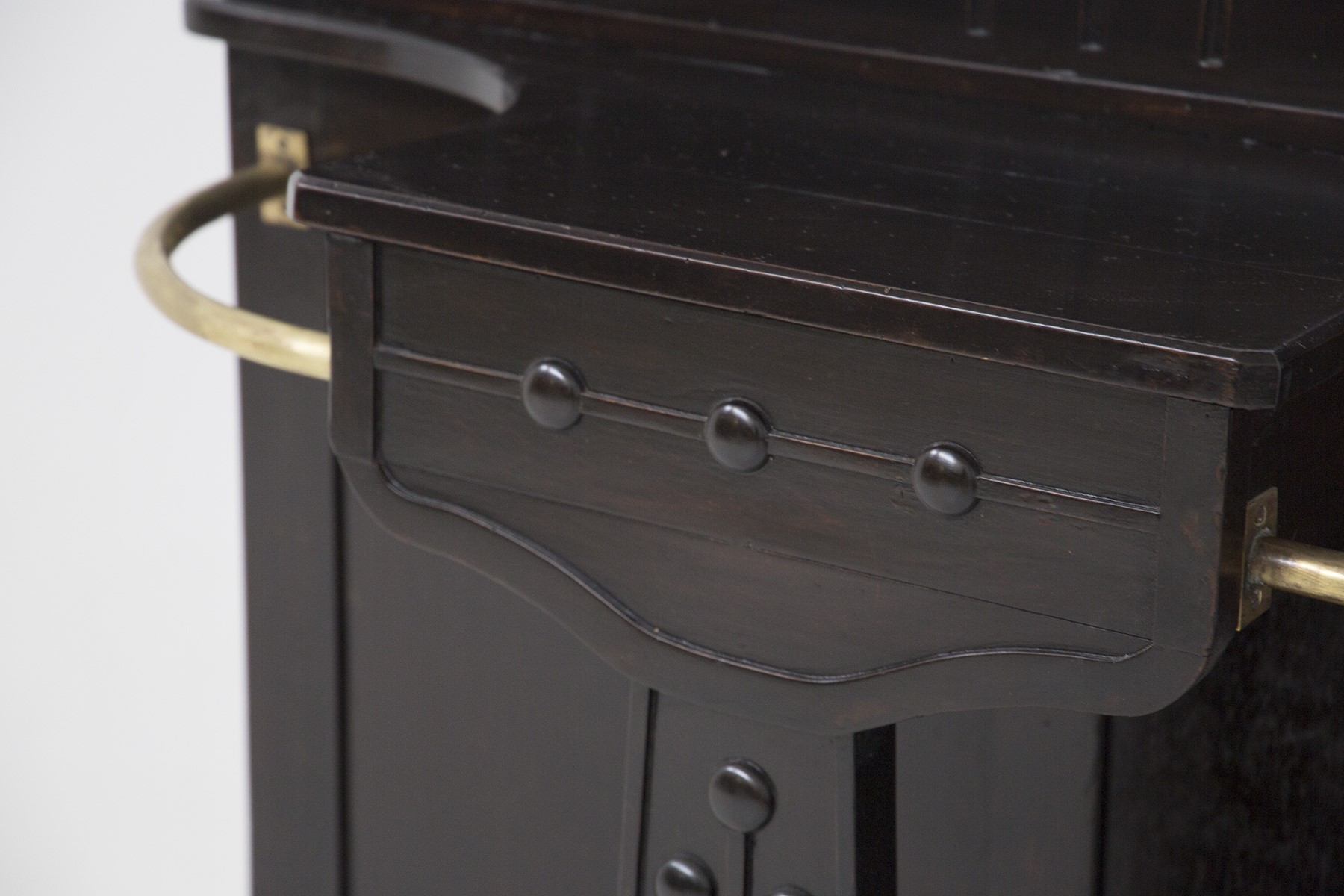 Appendiabiti con Specchio in Legno Laccato e Ottone