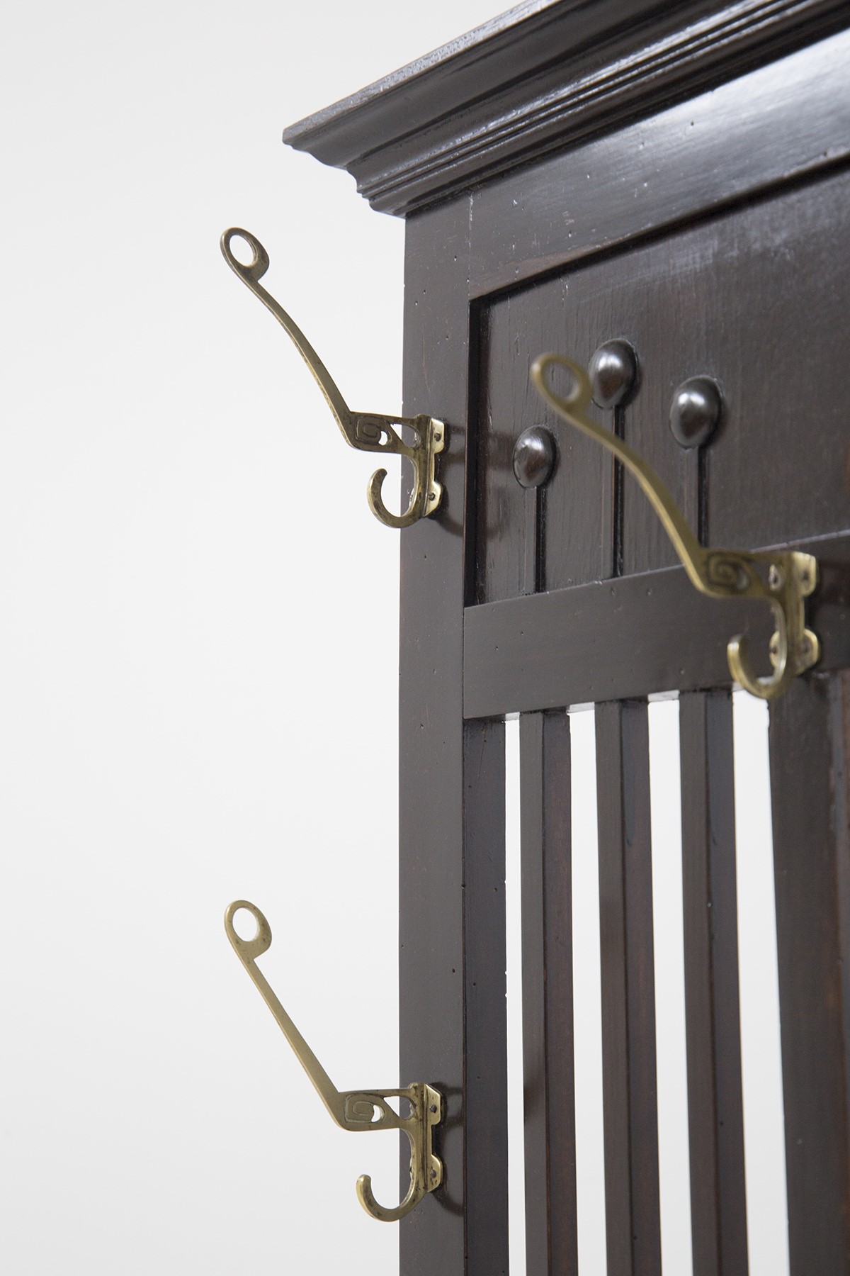 Appendiabiti con Specchio in Legno Laccato e Ottone