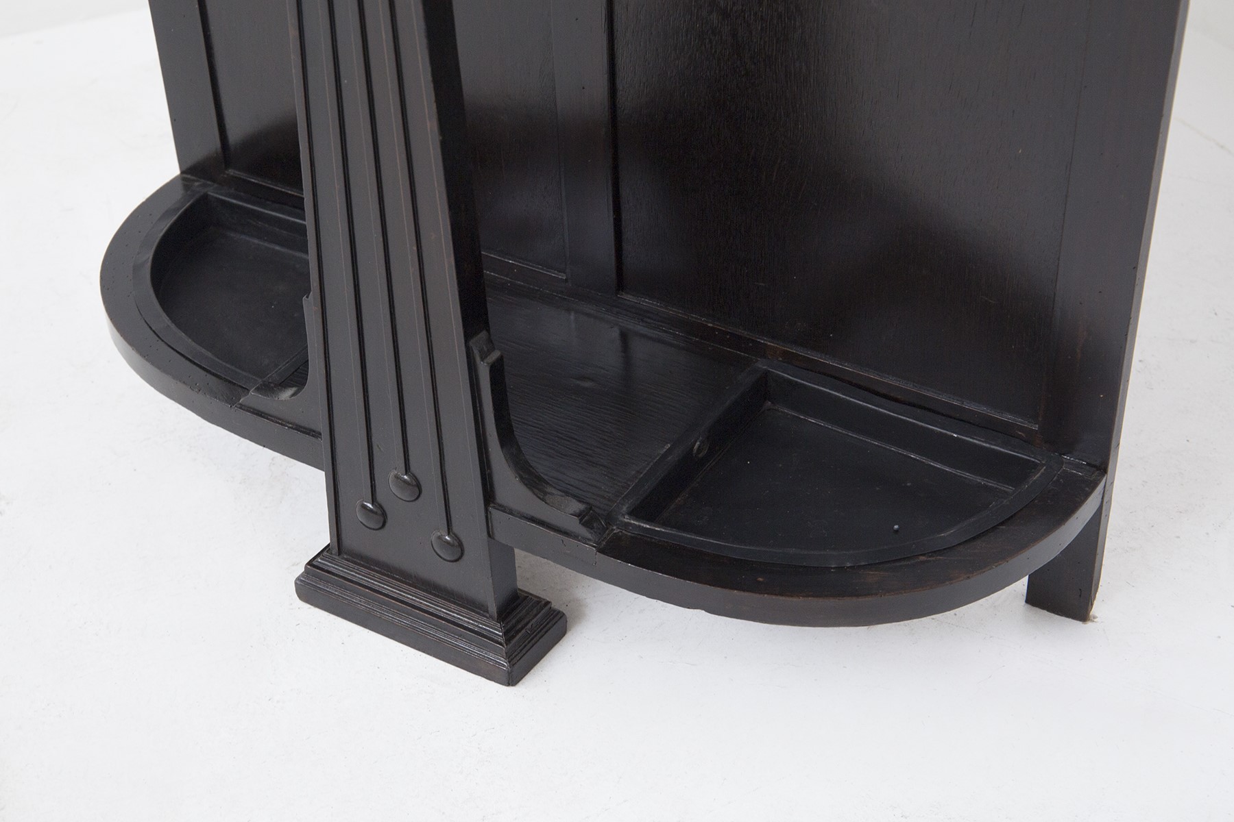Appendiabiti con Specchio in Legno Laccato e Ottone