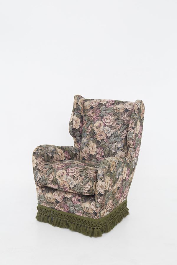 Manifattura Italiana - Italian Vintage Armchair in Floral Fabric