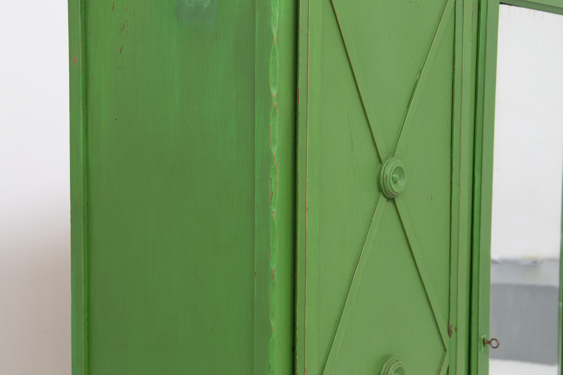 Armadio Francese in Legno Verniciato Verde