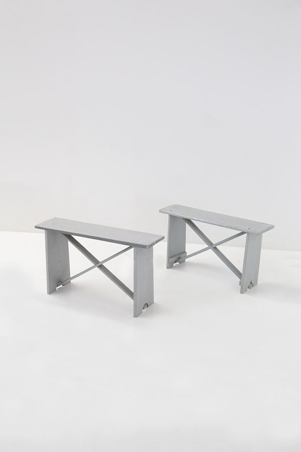 Manifattura francese - Rustic Wooden Benches