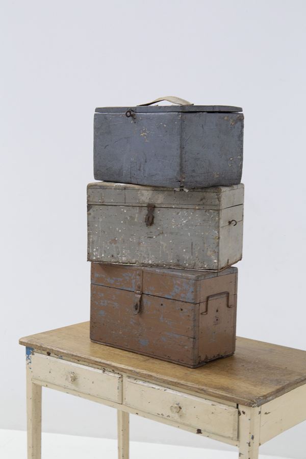 Manifattura Italiana - Set of Three Decorative Rustic Wooden Boxes