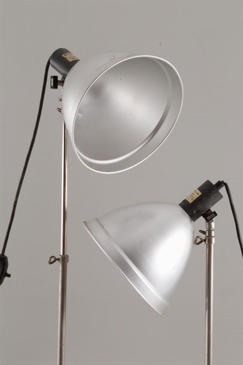 Due lampade da terra Vintage 3121. HEISER. Germania.