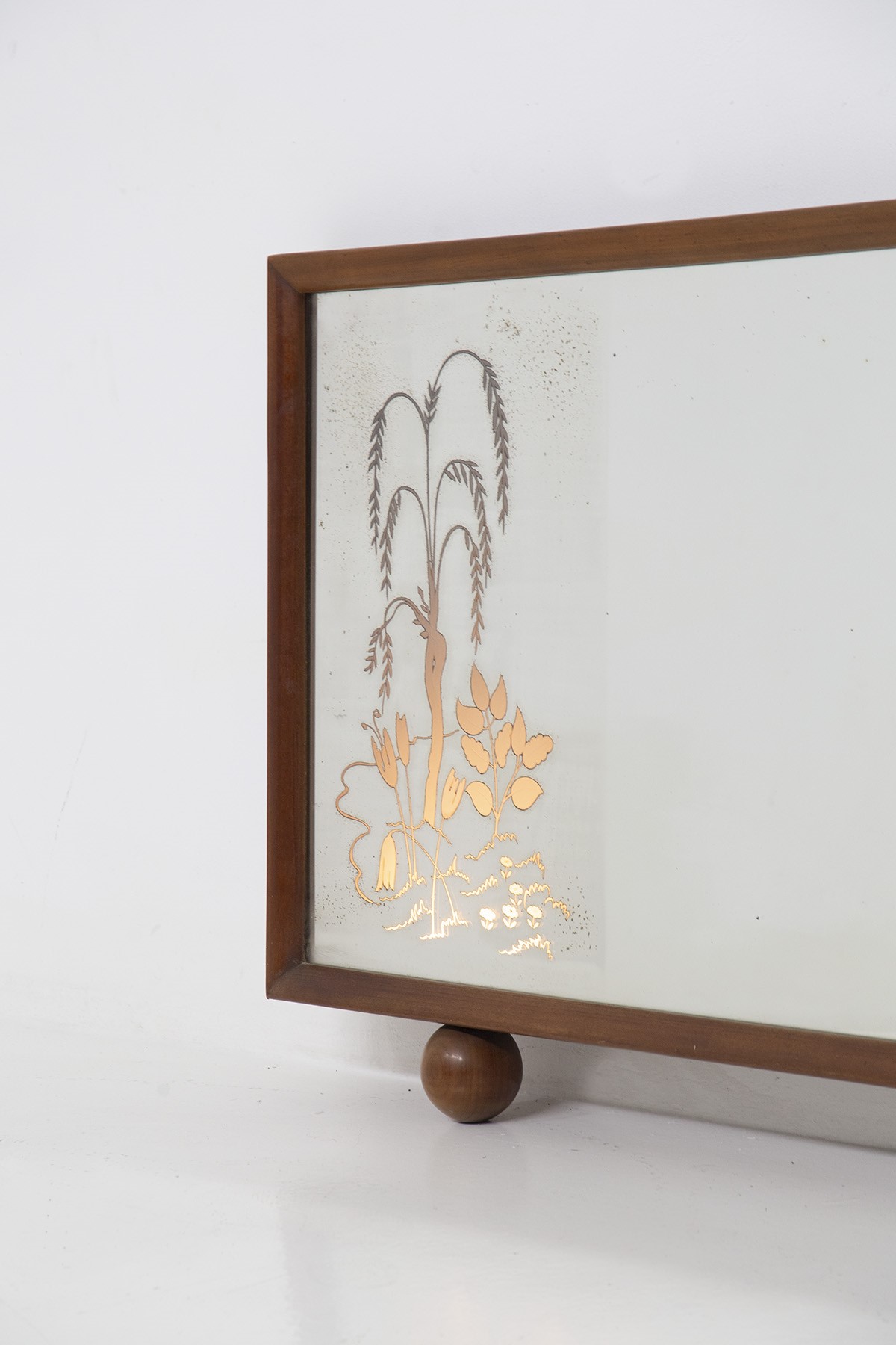 Specchio Italiano Illuminato in Legno con Fiori