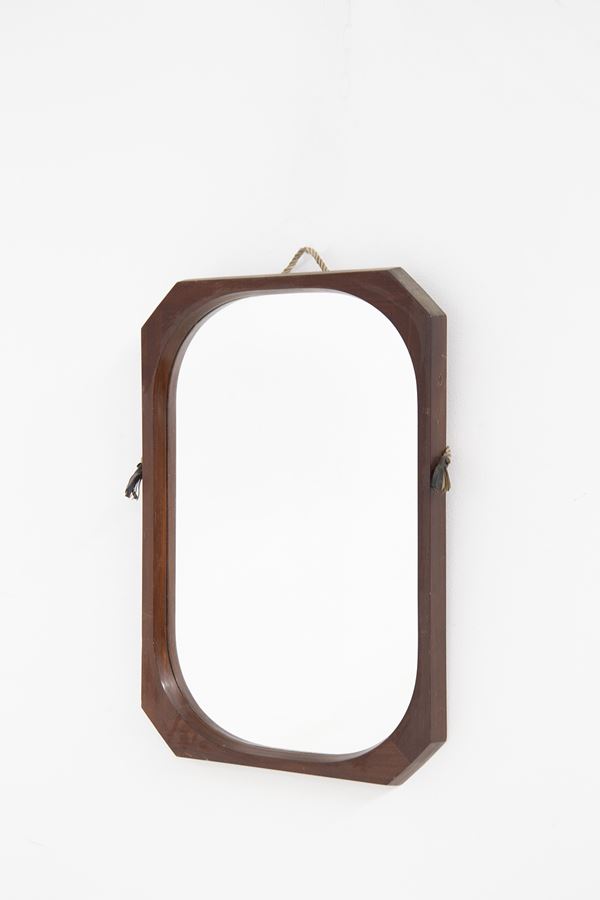 Carlo Graffi,Franco Campo - Octagonal Wood Mirror by Franco Campo and Carlo Graffi