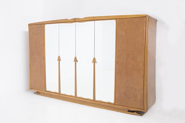 Paolo Buffa - Paolo Buffa Vintage Wood and Brass Cabinet