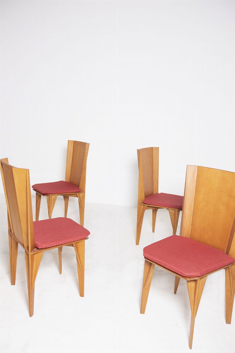 Italian Chairs Set of Ten by Adriano & Paolo Suman Per Giorgetti, 1984
