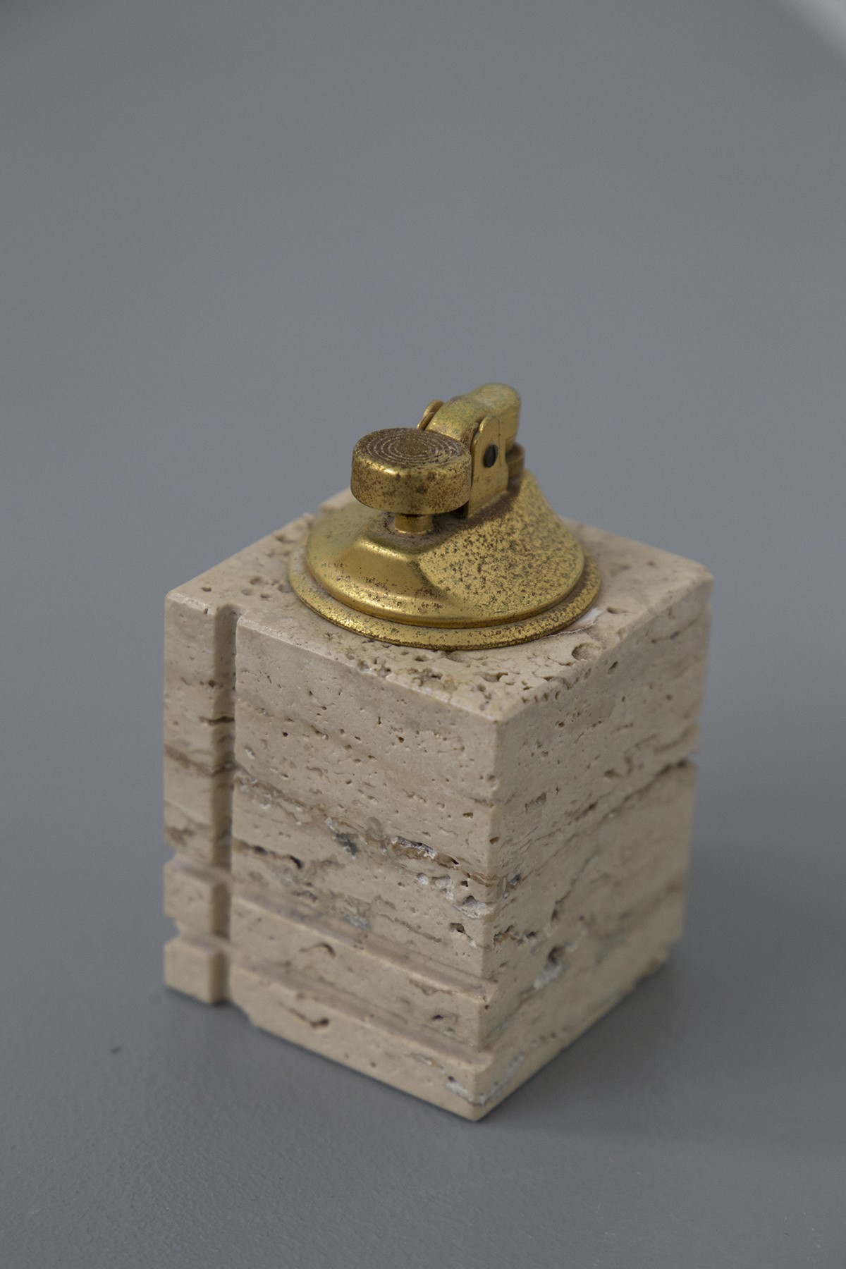 Set da Fumo in Travertino e Ottone Enzo Mari