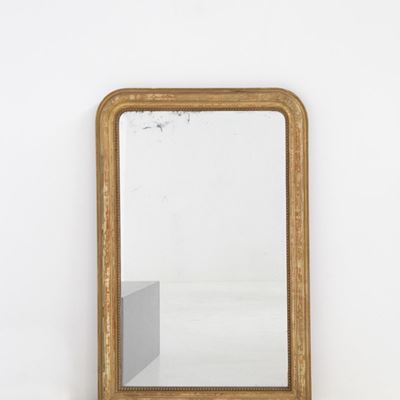 Antico Specchio da Parete Italiano in Legno Dorato