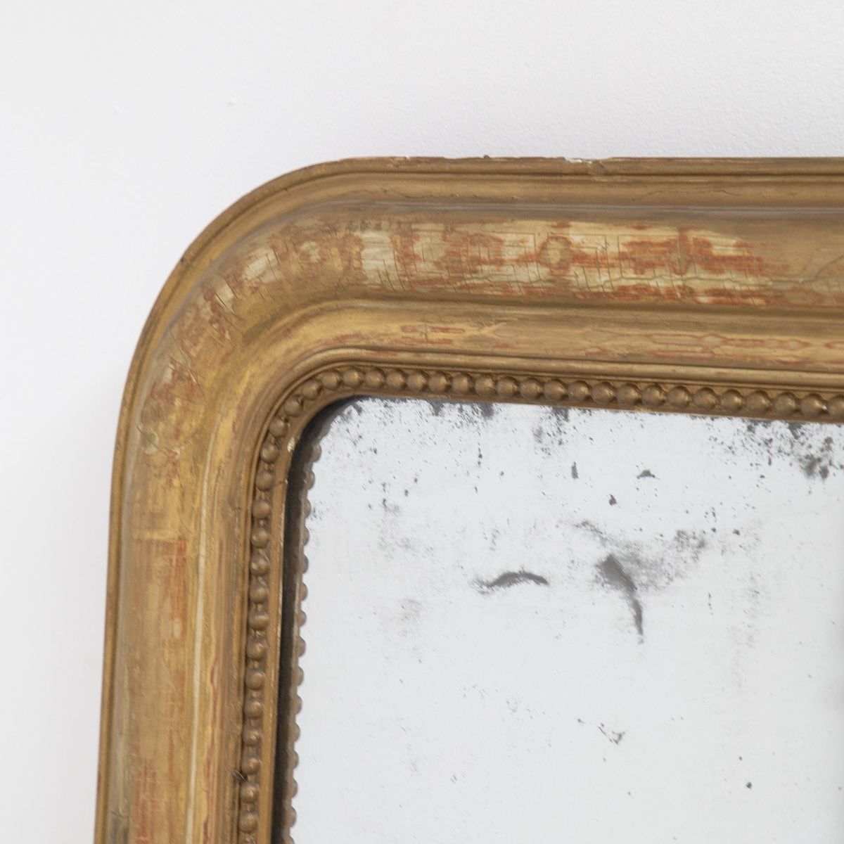 Antico Specchio da Parete Italiano in Legno Dorato
