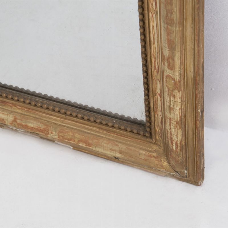 Antico Specchio da Parete Italiano in Legno Dorato