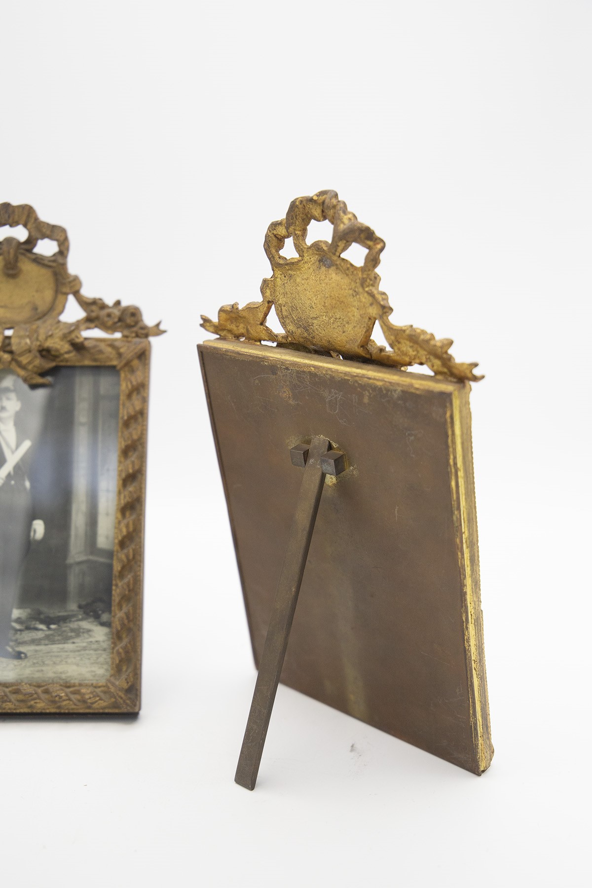 Coppia di Portafoto in Bronzo Italiano