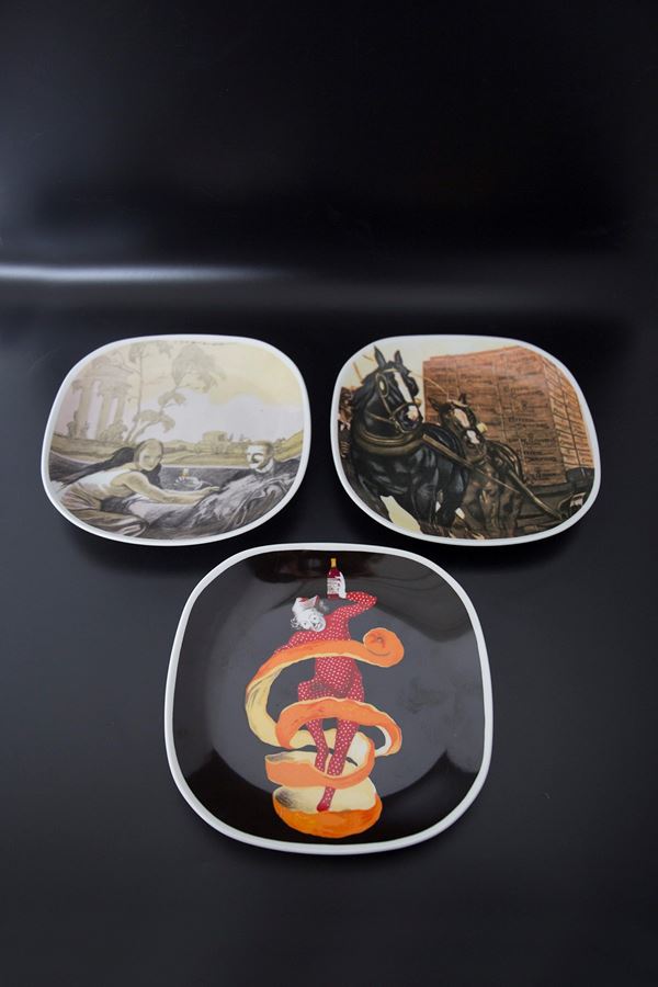Davide Campari - Set of 3 plates for Richard Ginori