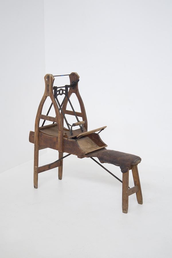 Manifattura Italiana - Antica macchina per la lana in legno
