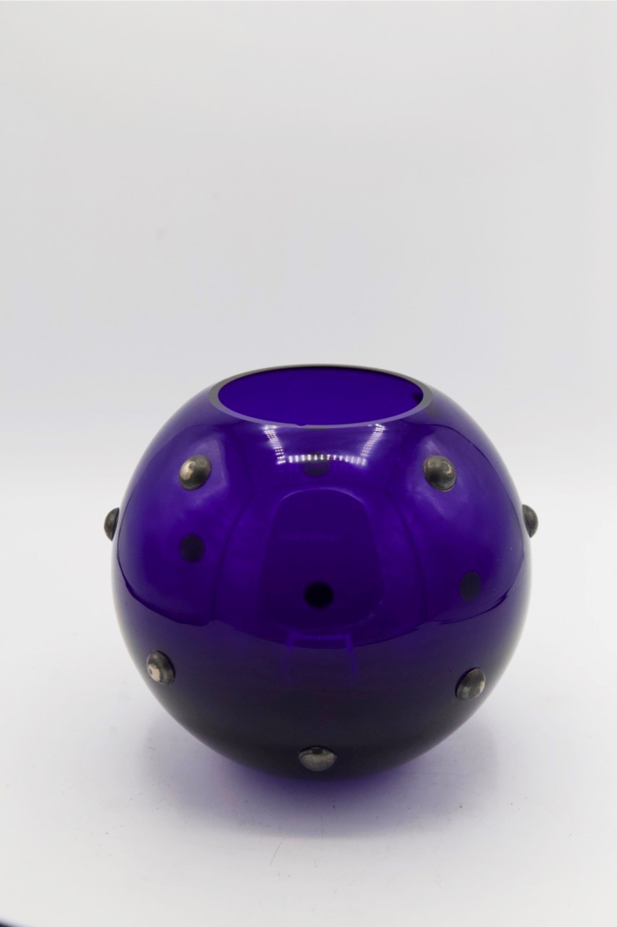 Vaso in Vetro Blu Vintage di Cleto Munari, Firmato