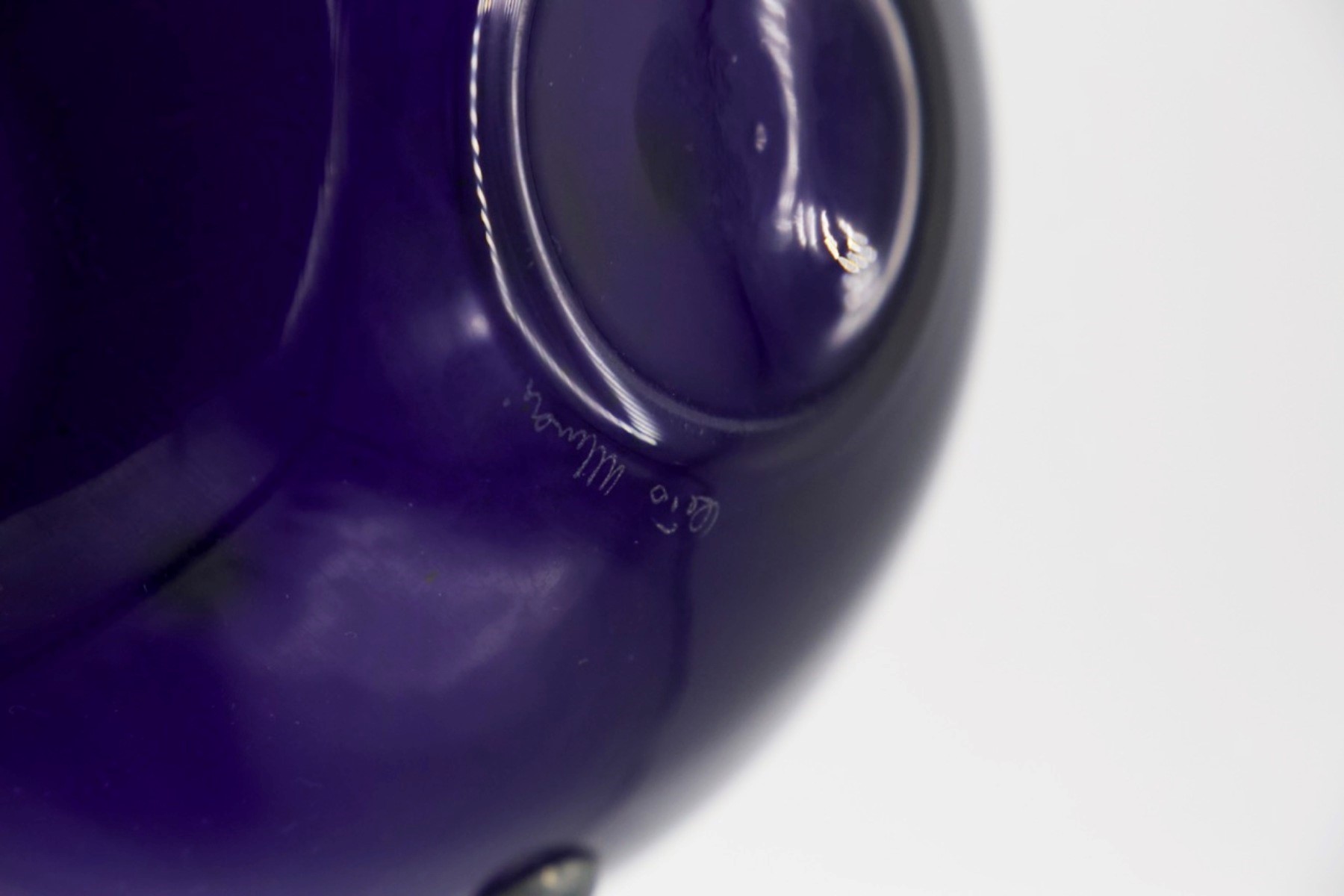 Vaso in Vetro Blu Vintage di Cleto Munari, Firmato