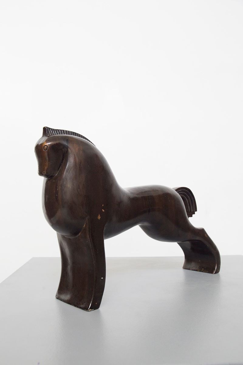 Scultura di Cavallo in Legno Attr. Gio Ponti