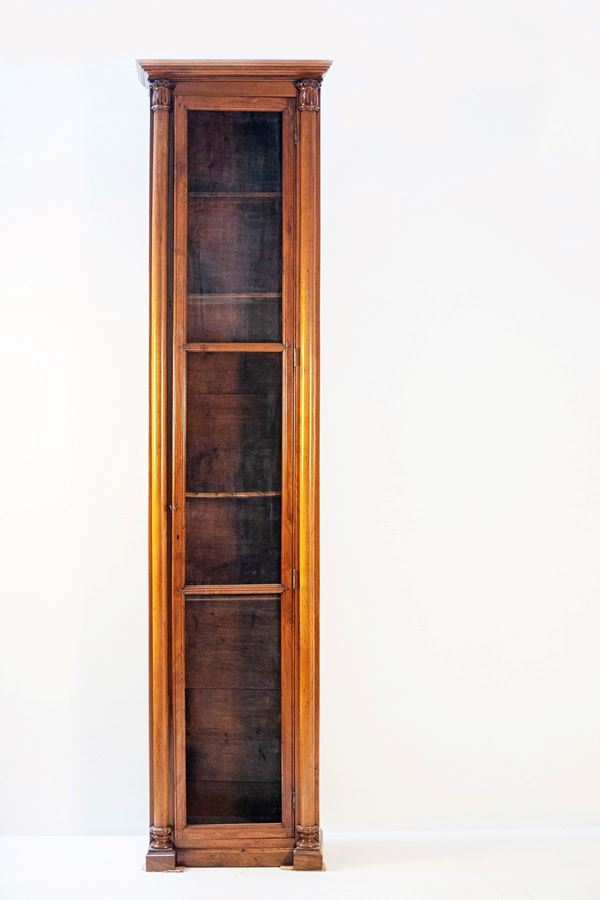 Vintage Wooden Column Bookcase for Law and Notary Offices