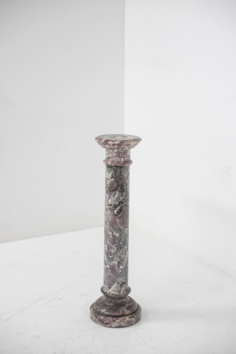 Colonna Francese di Metà Secolo in Marmo Rosso