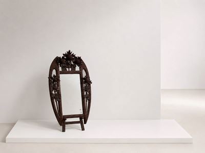 Specchio Vintage in Legno con Cavalletto di Carlo Zen