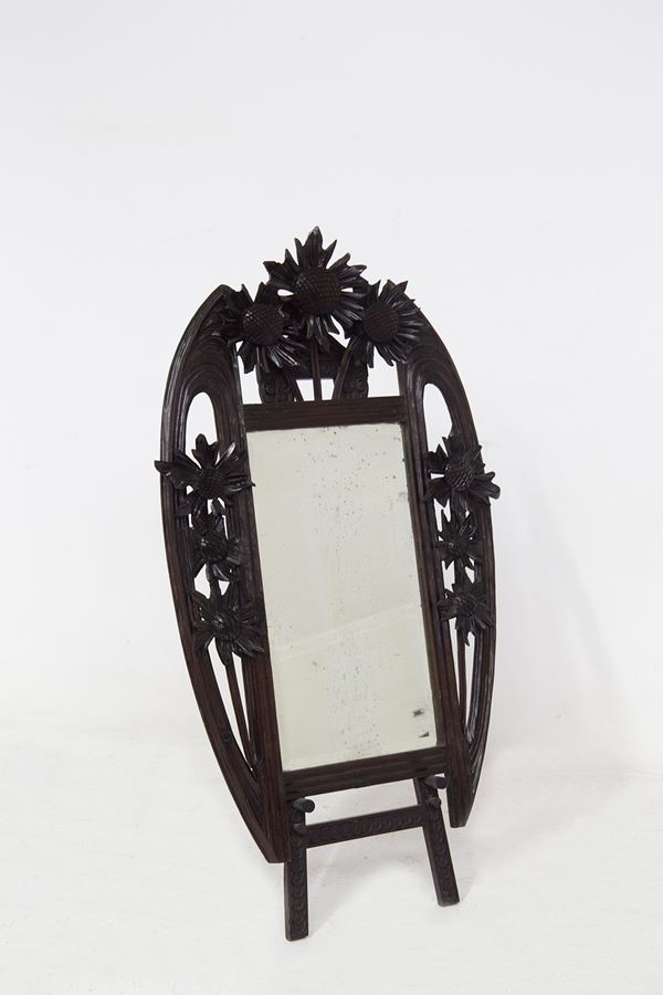 Carlo Zen - Specchio vintage in legno con cavalletto di Carlo Zen