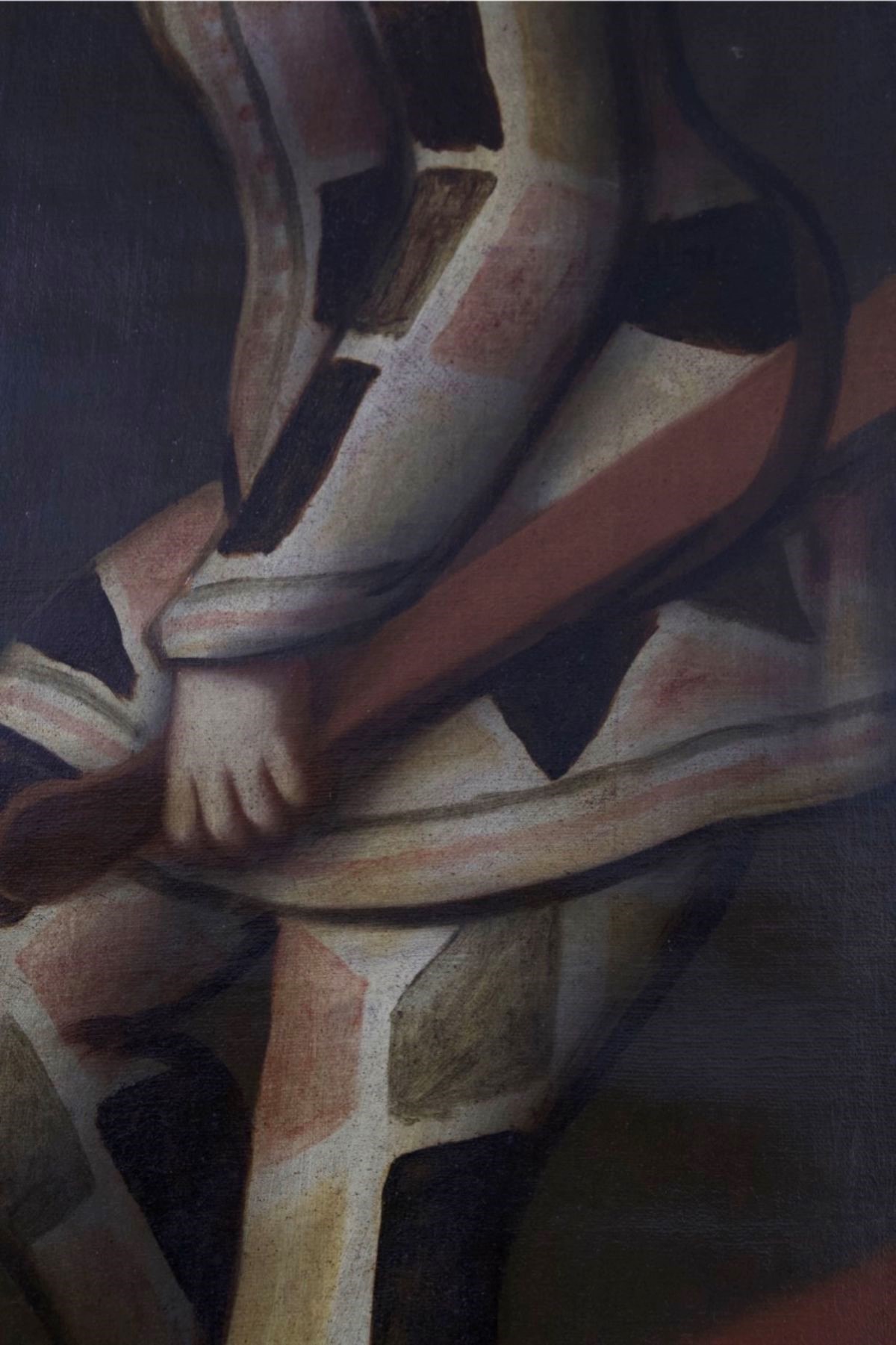 Antico Dipinto Veneziano di Arlecchino Attribuito a Pietro Longhi