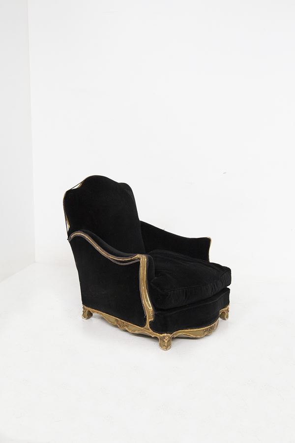 Black Baroque Armchair 