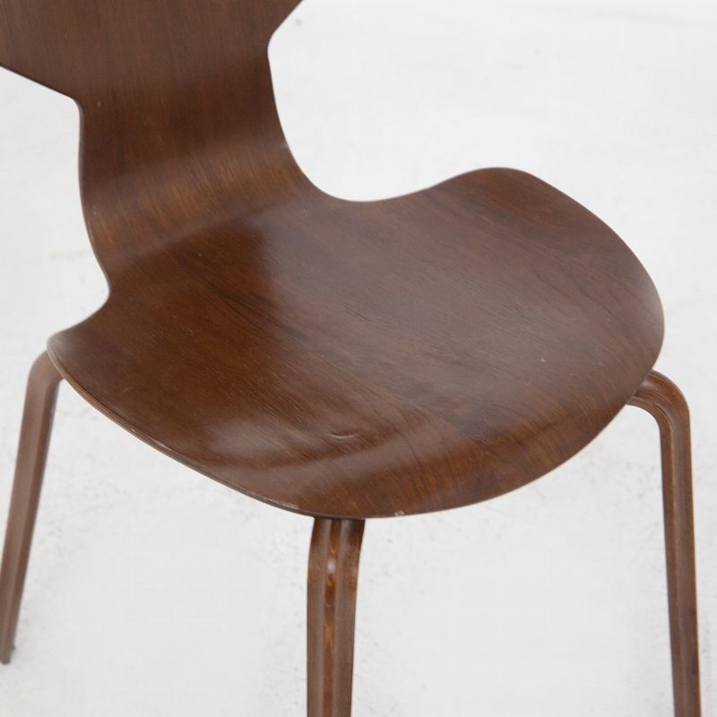 Set of Twelve Wooden Chairs Model Grand Prix by Fritz Hansen