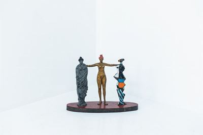 Salvatore Fiume Tre Grazie Bronze Sculpture, Signed