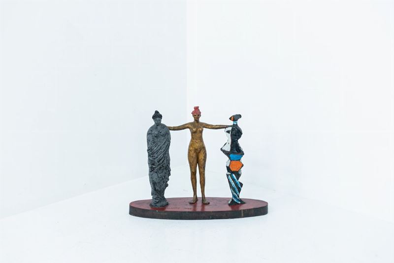 Salvatore Fiume Tre Grazie Bronze Sculpture, Signed
