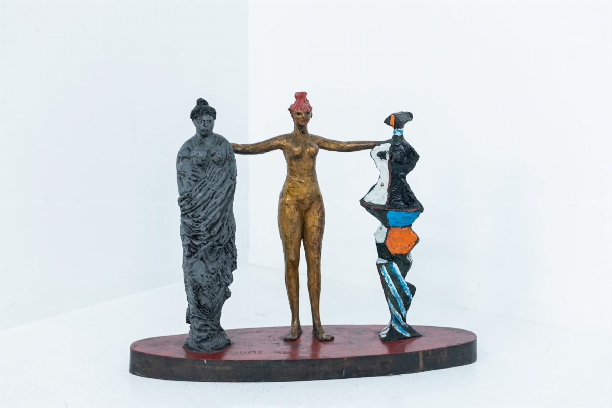 Salvatore Fiume Tre Grazie Bronze Sculpture, Signed