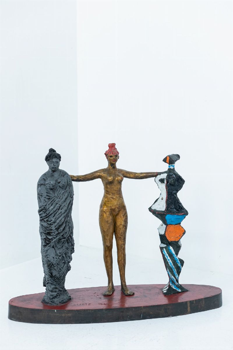 Salvatore Fiume Tre Grazie Bronze Sculpture, Signed