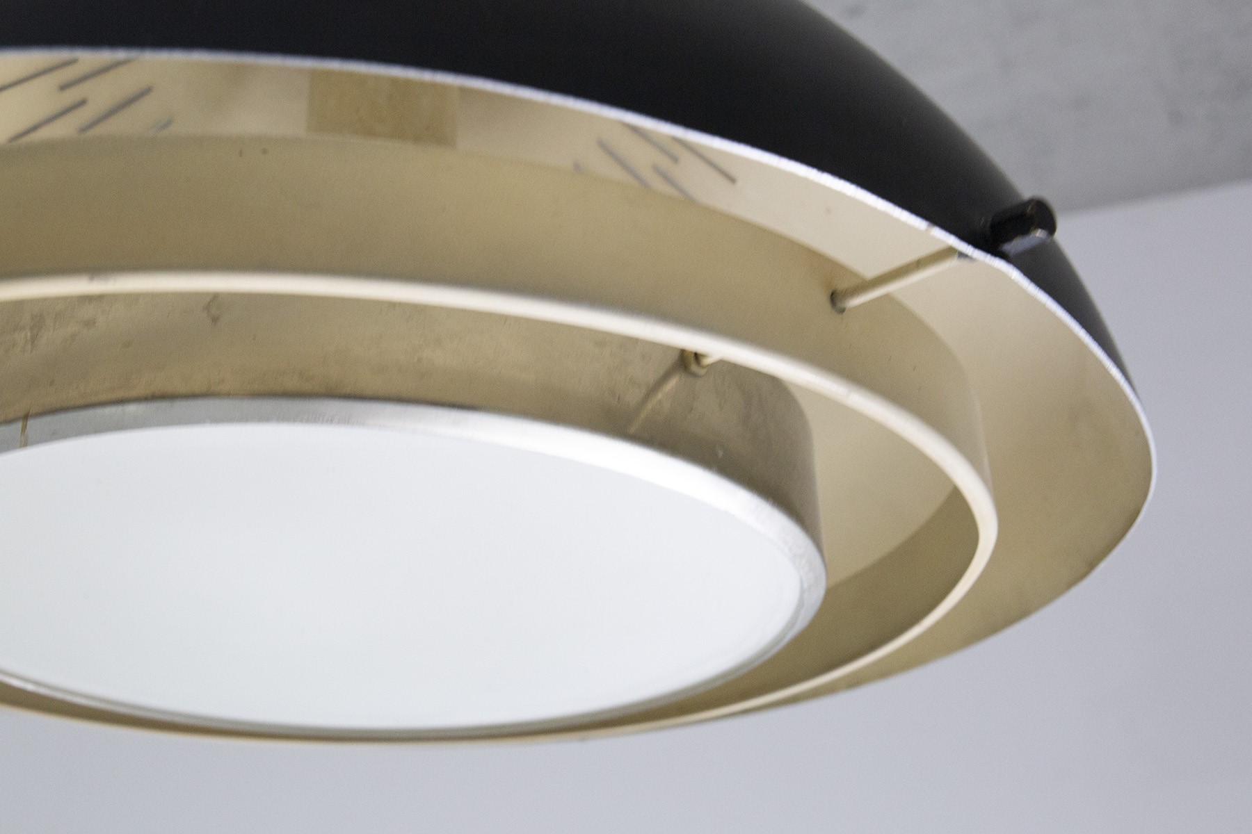 Lampadario Stilnovo in Alluminio Nero