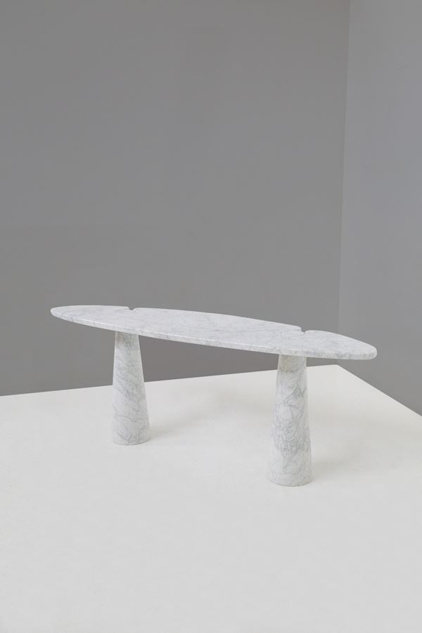 Angelo Mangiarotti - Angelo Mangiarotti White Carrara Marble Console Table