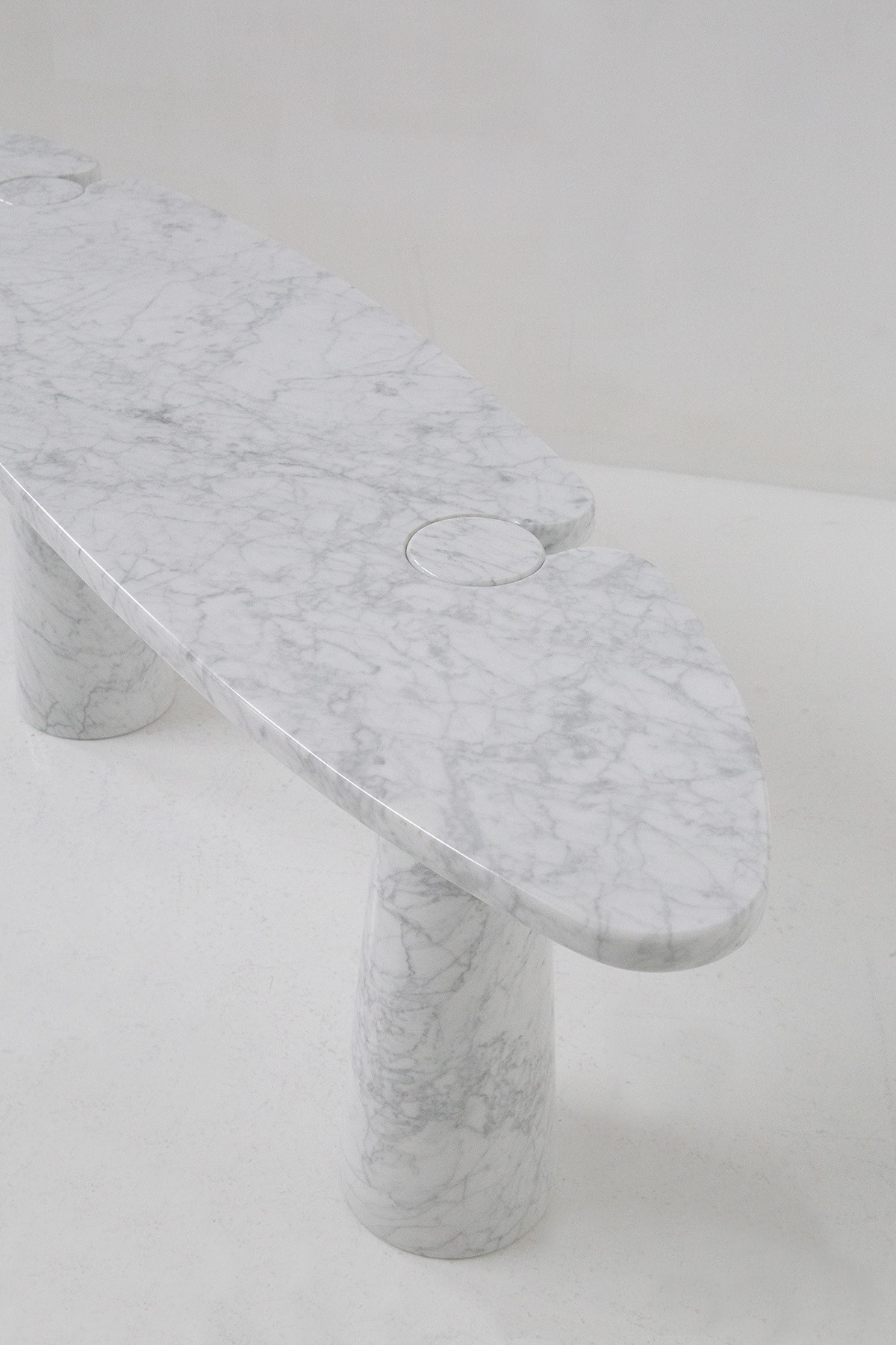 Angelo Mangiarotti Tavolo Consolle in Marmo Bianco di Carrara