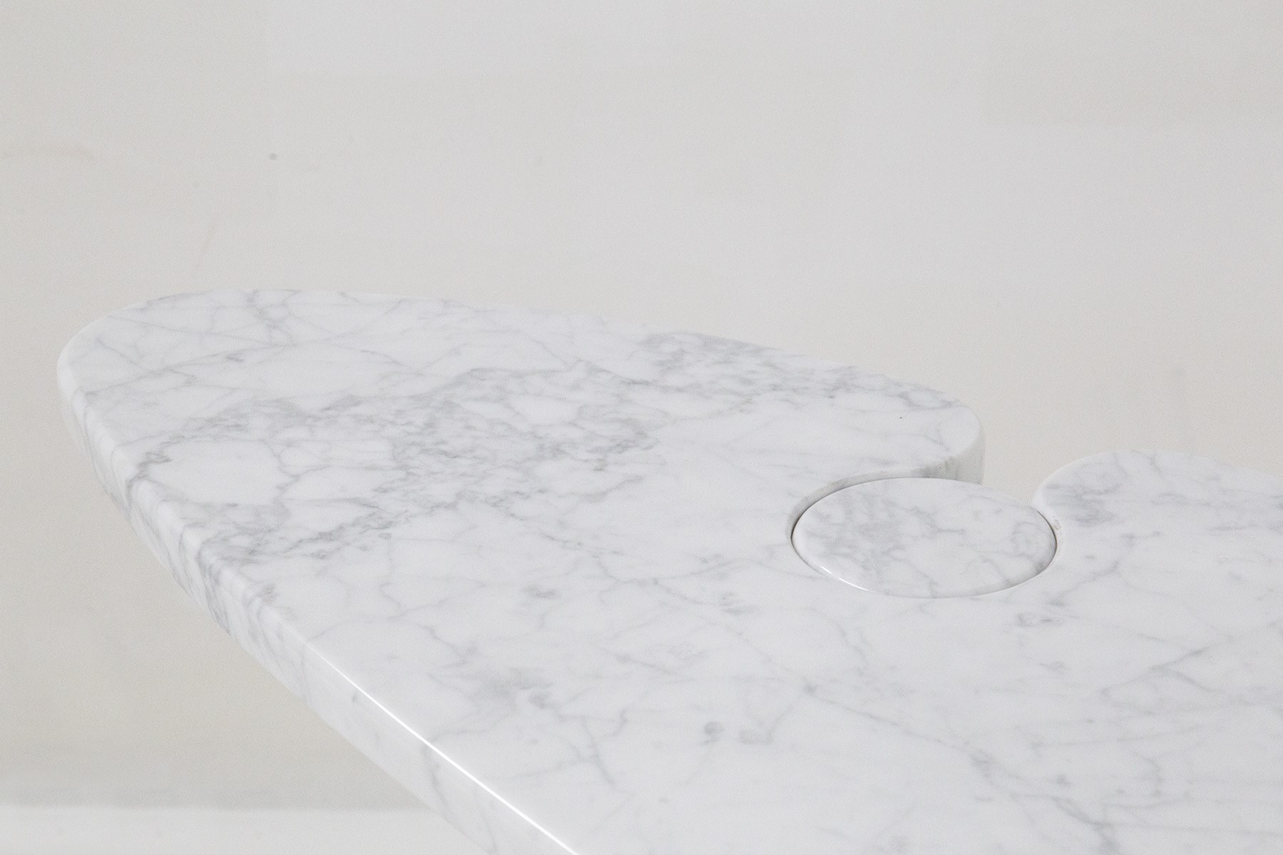 Angelo Mangiarotti Tavolo Consolle in Marmo Bianco di Carrara