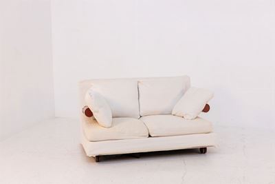 Beige Cotton "baisity" Sofa By Antonio Citterio Two Seats For B&b Italia