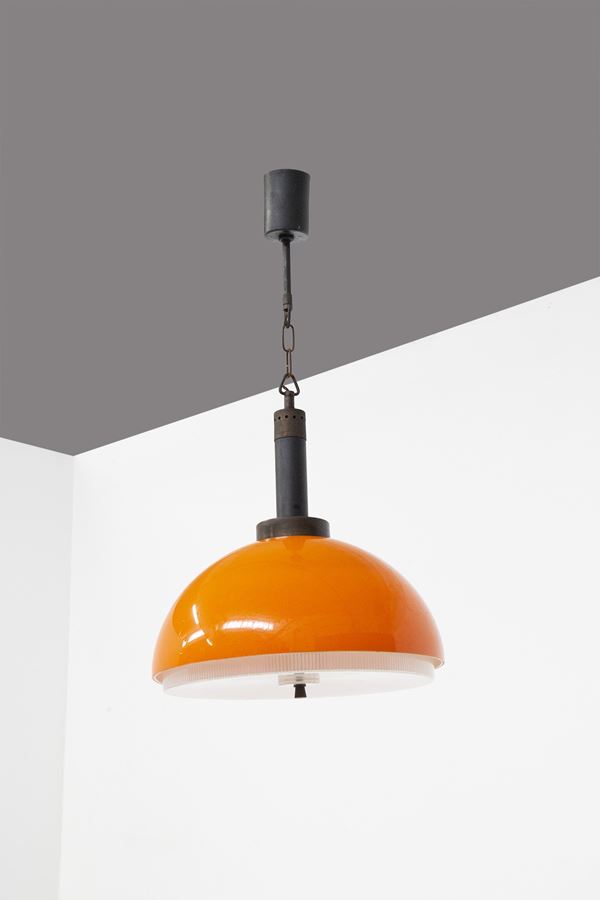 Stilnovo - Stilnovo Space Age Ceiling Lamp in Brass and Painted Aluminium