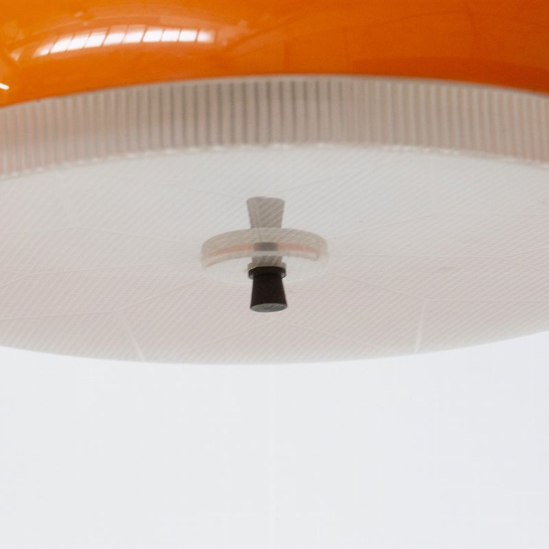 Stilnovo Lampada da Soffitto Space Age in Ottone e Alluminio Verniciato