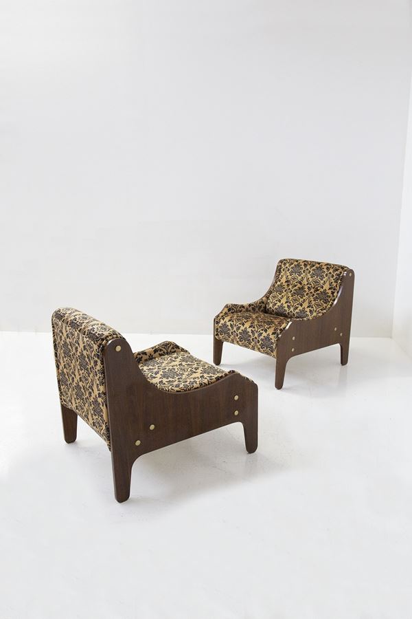 Marco Zanuso - Armchairs "Milord" in Damask Silk for Arflex by Marco Zanuso, 1957 Published