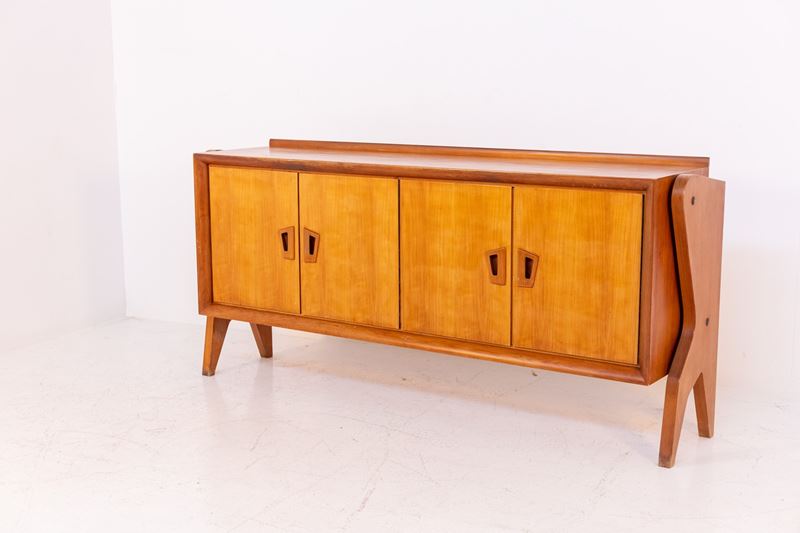 Credenza italiana d'epoca in legno per la Scuola Torinese
