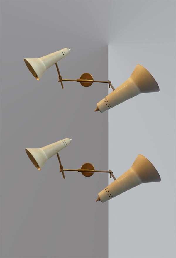 Gino Sarfatti - Gino Sarfatti Wall Ligths for Arteluce aluminum and brass, with Label