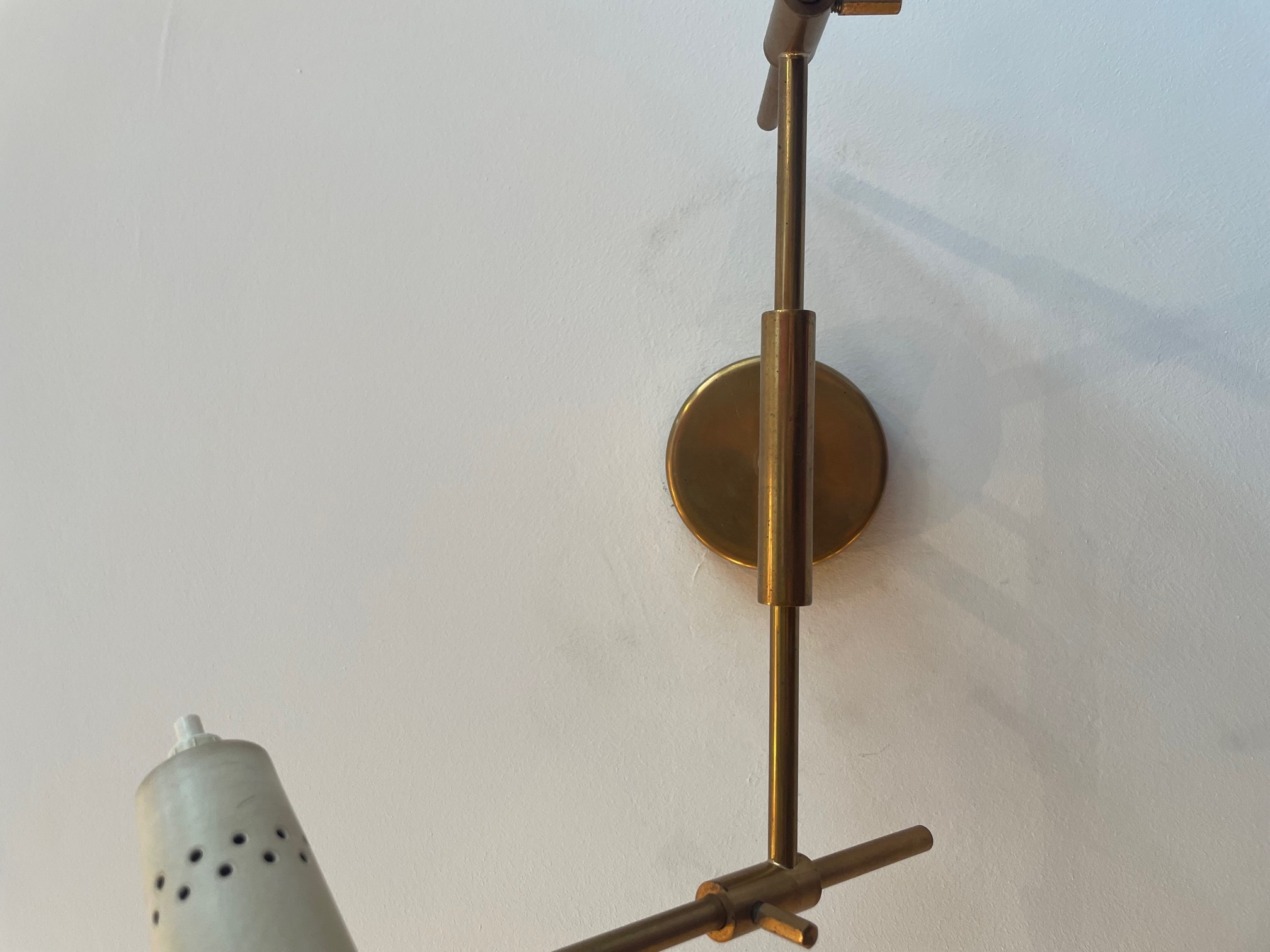 Gino Sarfatti Legature da Parete per Arteluce in Alluminio e Ottone, con Etichetta