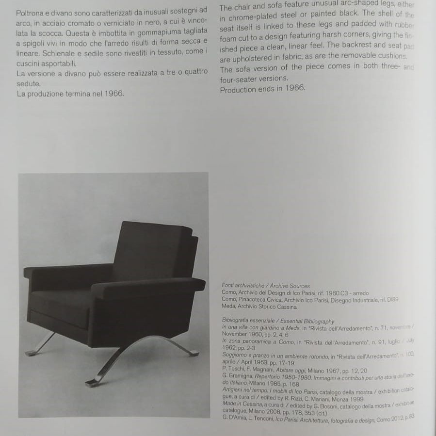 Divano Rosso di Ico Parisi per Cassina Mod. 875, Pubblicato