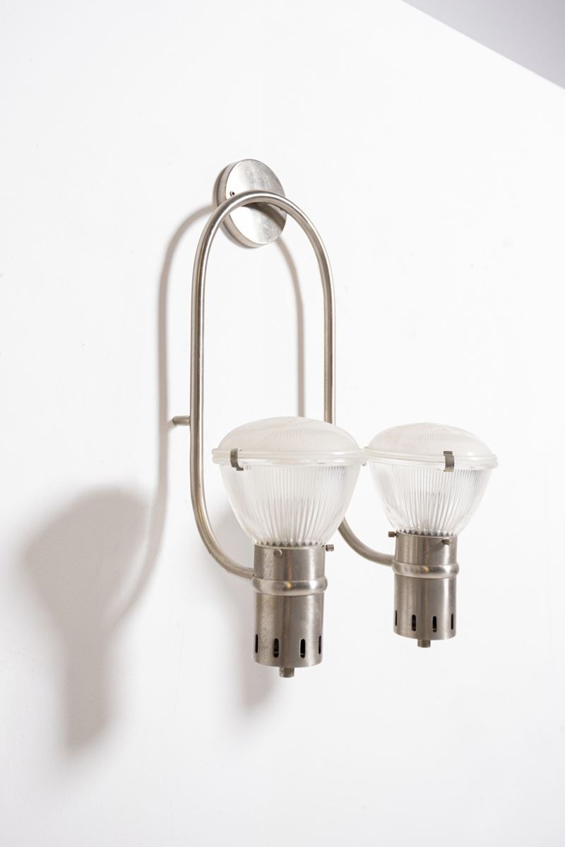Lampada da Parete in Ottone Nichelato di Sergio Mazza