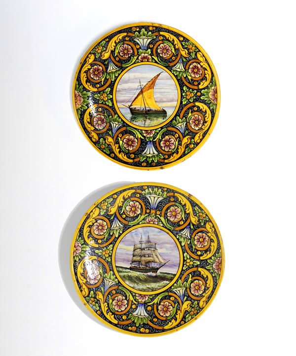 Buscaroli Ceramica - Pair of plates, signed