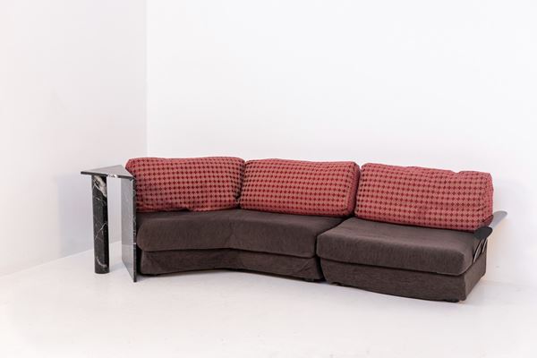 Sofa fabric and black marble 