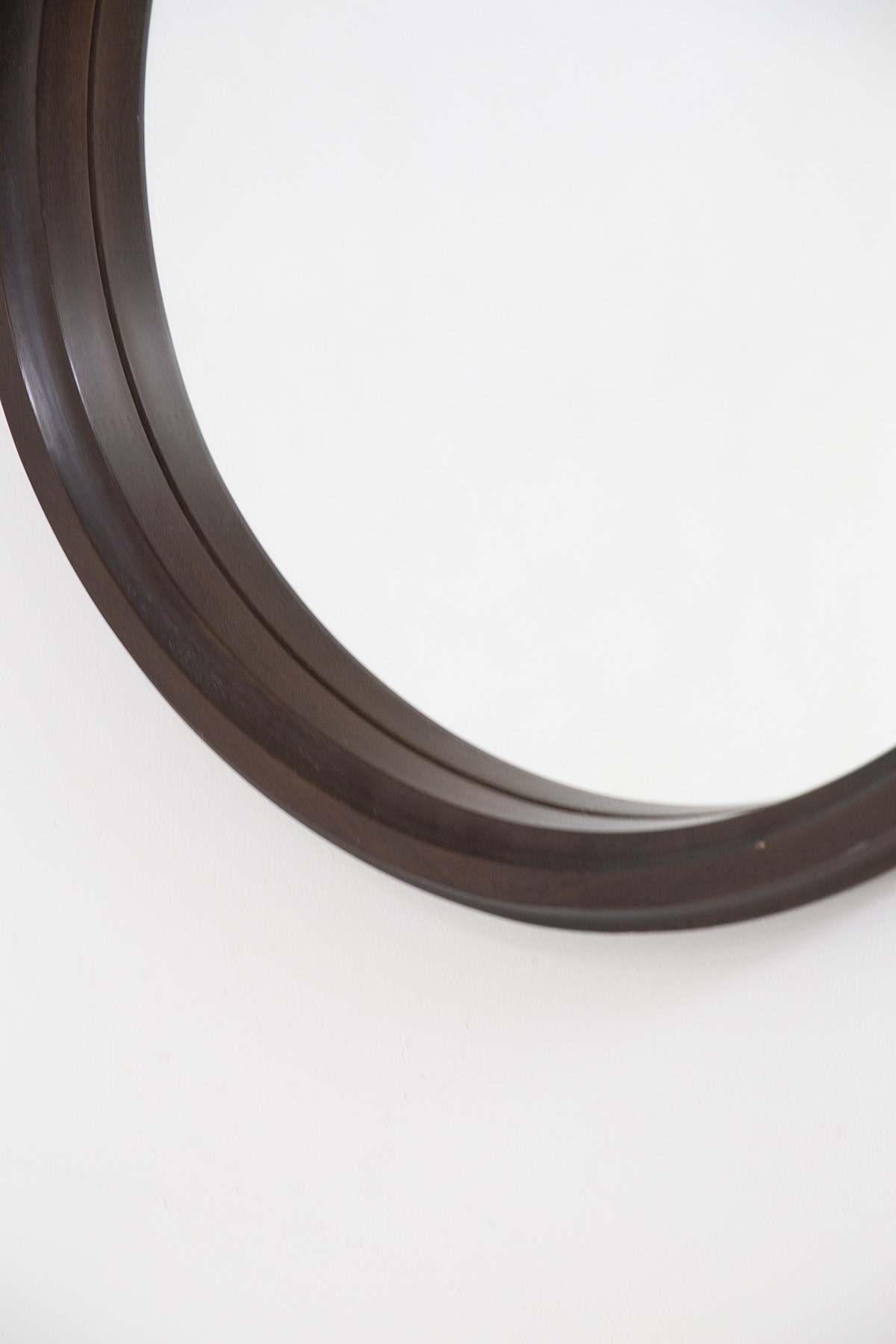 Specchio da Parete Rotondo Vintage in Legno